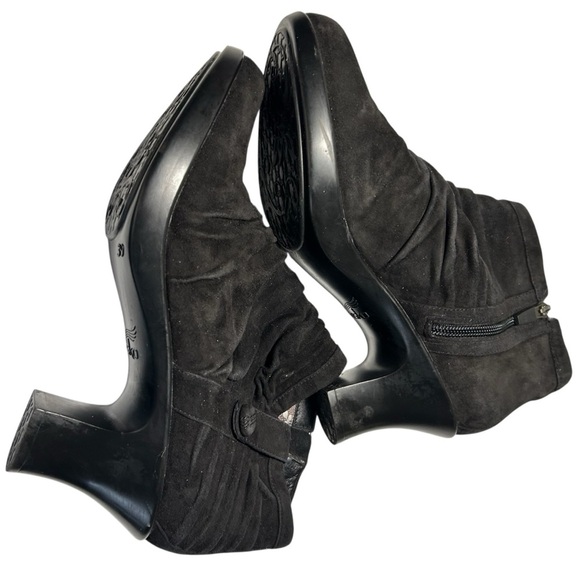 Dansko Buffy Womens Leather Suede Black Ankle Booties Sz 39 - Picture 5 of 9